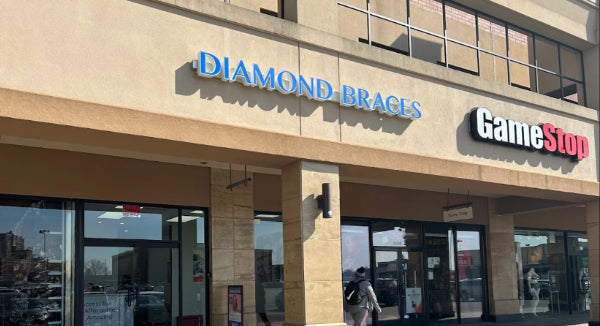 Exterior of a Diamond Braces orthodontics office in Queens, NYC.