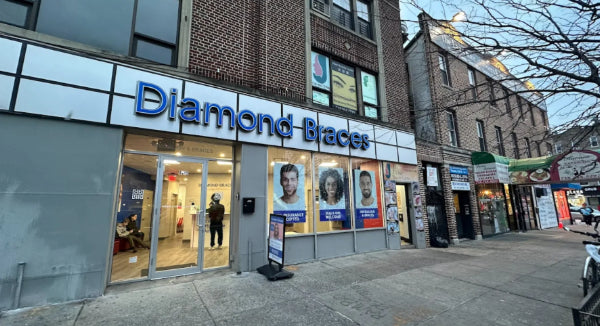 Diamond Braces dental clinic exterior on a city street in Bay Ridge.
