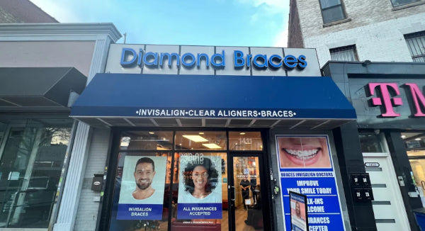 Diamond Braces dental clinic storefront exterior in New York City.