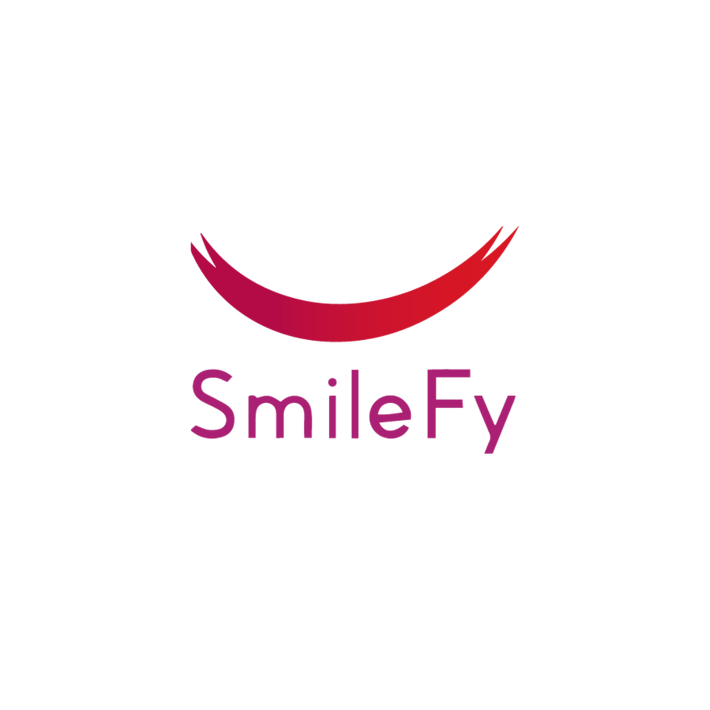 SmileFy logo with a red smiley face design on a white background