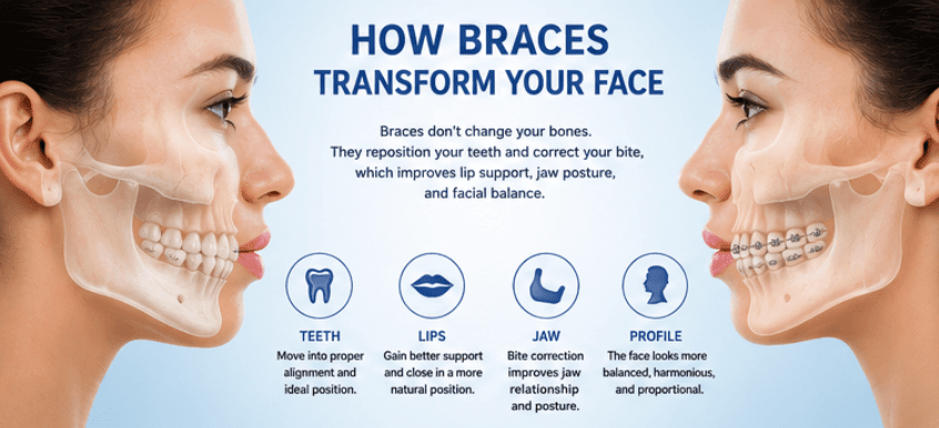 Can Braces Change Your Face Shape? What to Expect Before and After - Diamond Braces