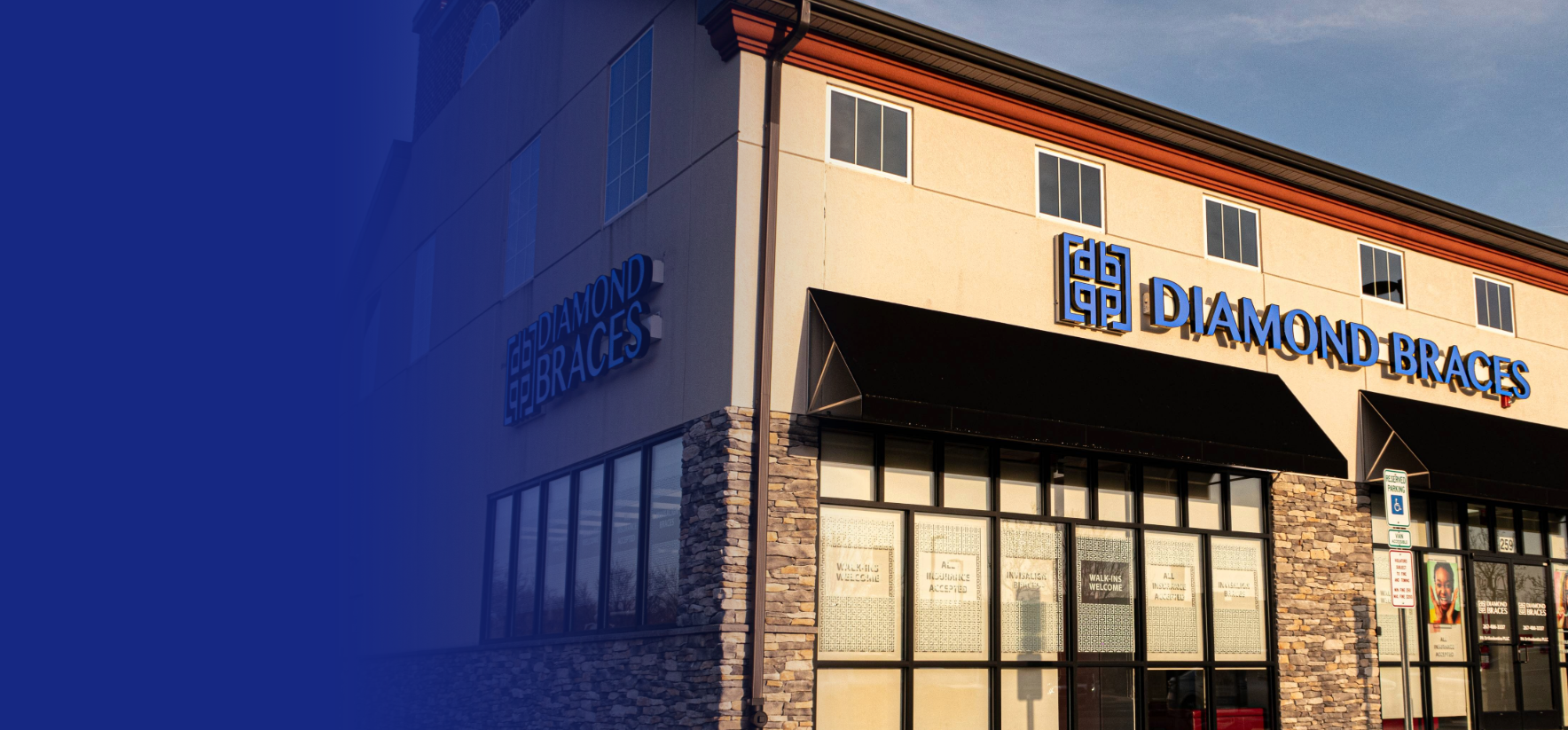 Building exterior of a orthodontic clinic in Old Bridge, New Jersey.